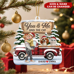 Personalized Acrylic Ornament - Anniversary Christmas Wedding Gifts For Husband And Wife, Pet Lovers