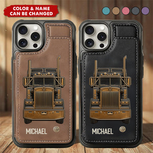 Truck Driver - Personalized Trucker Wallet Phone Case