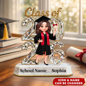 Senior Class Of 2026 2027 Graduate Keepsake - Personalized Acrylic Block Plaque - Graduation Gift For Daughter, Son