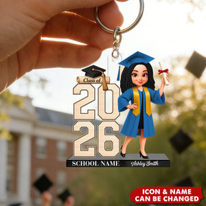 Class Of 2026 2027 Senior - Personalized Acrylic Keychain - Graduation Gift For Graduates, Daughter, Son