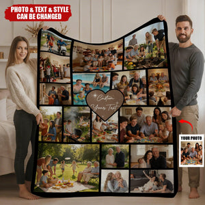 Custom Photo Family Couple Besties Memory - Personalized Photos Collage Blanket
