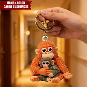 Personalized Punch The Monkey Keychain - Mother's Day Gift For Mom