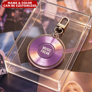 Personalized Tour Vinyl Record Member Name Keychain