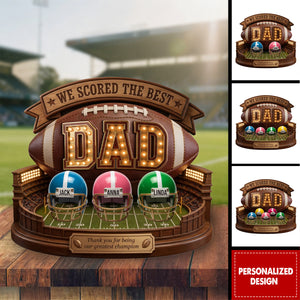 USA Football Best Dad Personalized Acrylic Plaque - Father's Day Gift For Dad