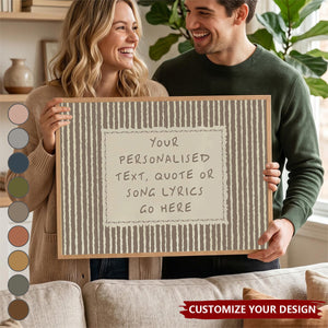 Vintage Stripe Handwritten Style Quote Poster - Personalized Poster