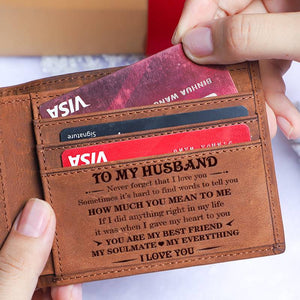 To My Husband - You Are My Everything - Top-grain Leather Wallet