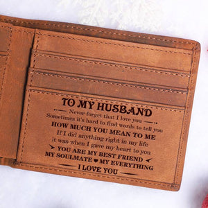 To My Husband - You Are My Everything - Top-grain Leather Wallet