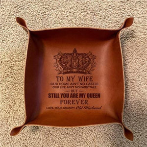 To My Wife - You Are My Queen Forever - Leather Valet Tray