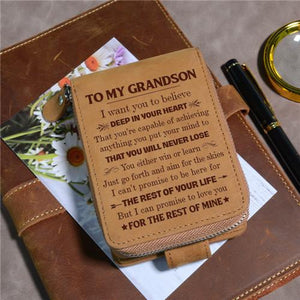 To My Grandson - You Will Never Lose - Card Holder Zipper Wallet