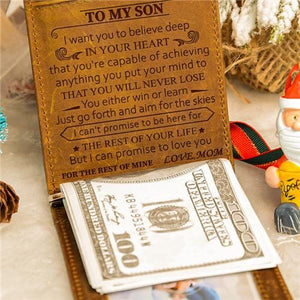 Mom To Son - Never Lose - Money Clip Wallet