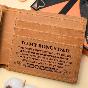To My Bonus Dad - Heart Makes Us Family - Bifold Wallet