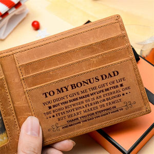 To My Bonus Dad - Heart Makes Us Family - Bifold Wallet