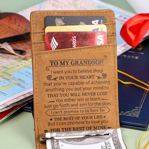 To My Grandson - Never Lose - Money Clip Wallet