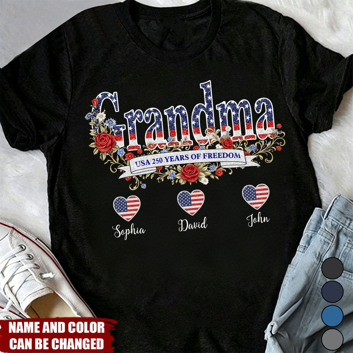 USA Mom - 250th Anniversary of Freedom 1776–2026 - Personalized Shirt