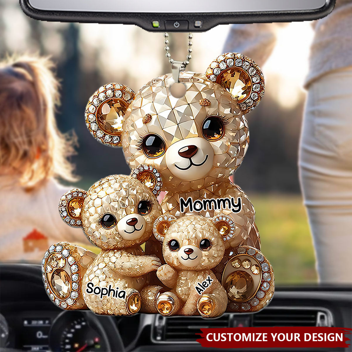 I Love You - Personalized Mother Car Ornament