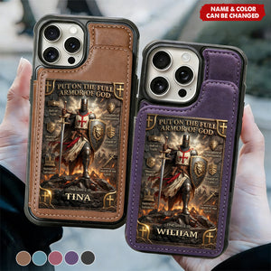 Armor Of God | Personalized Leather Flip Wallet Phone Case