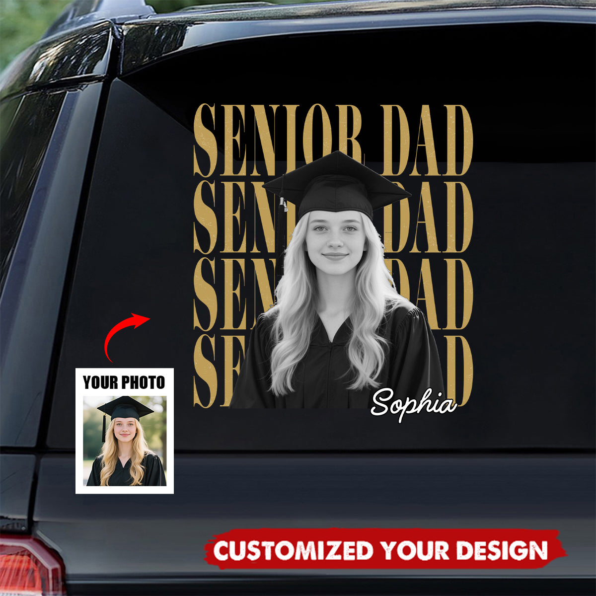 Vintage Photo And Year Senior - Personalized Decal