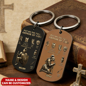Put On The Full Armor Of God - Personalized Christian Stainless Steel Keychain