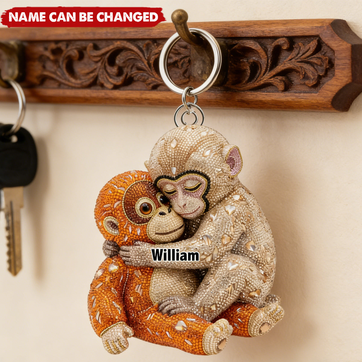 Monkey Punch  Acrylic Keychain - Personalized Gifts