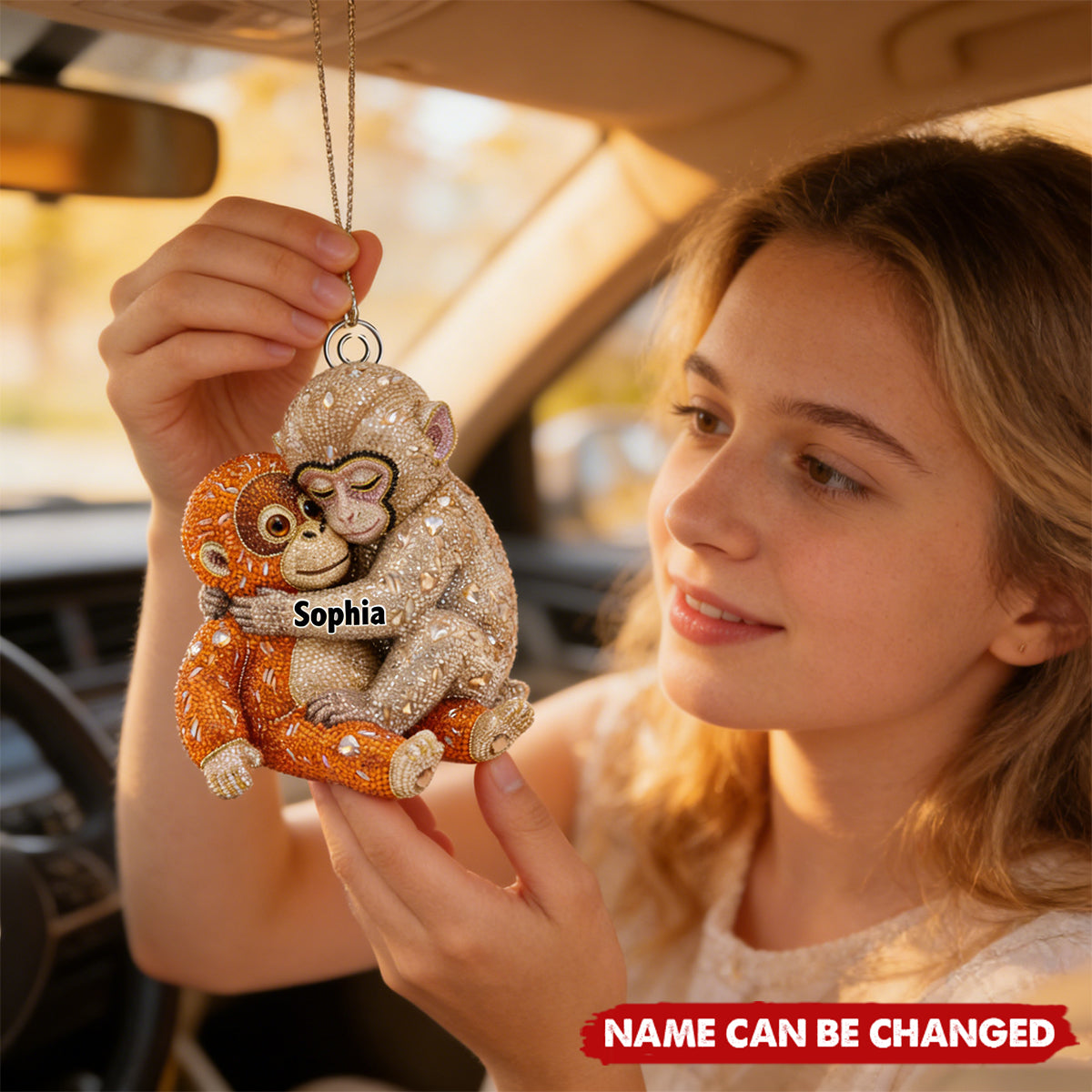 Monkey Punch Acrylic Car Ornament - Personalized Gifts