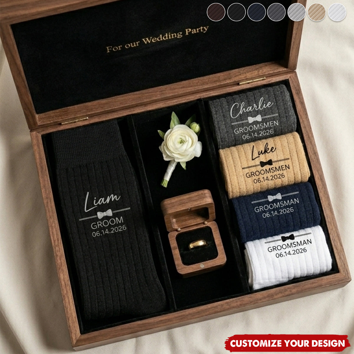Wedding Socks For Groomsmen, Groom Wedding Gifts - Personalized Socks