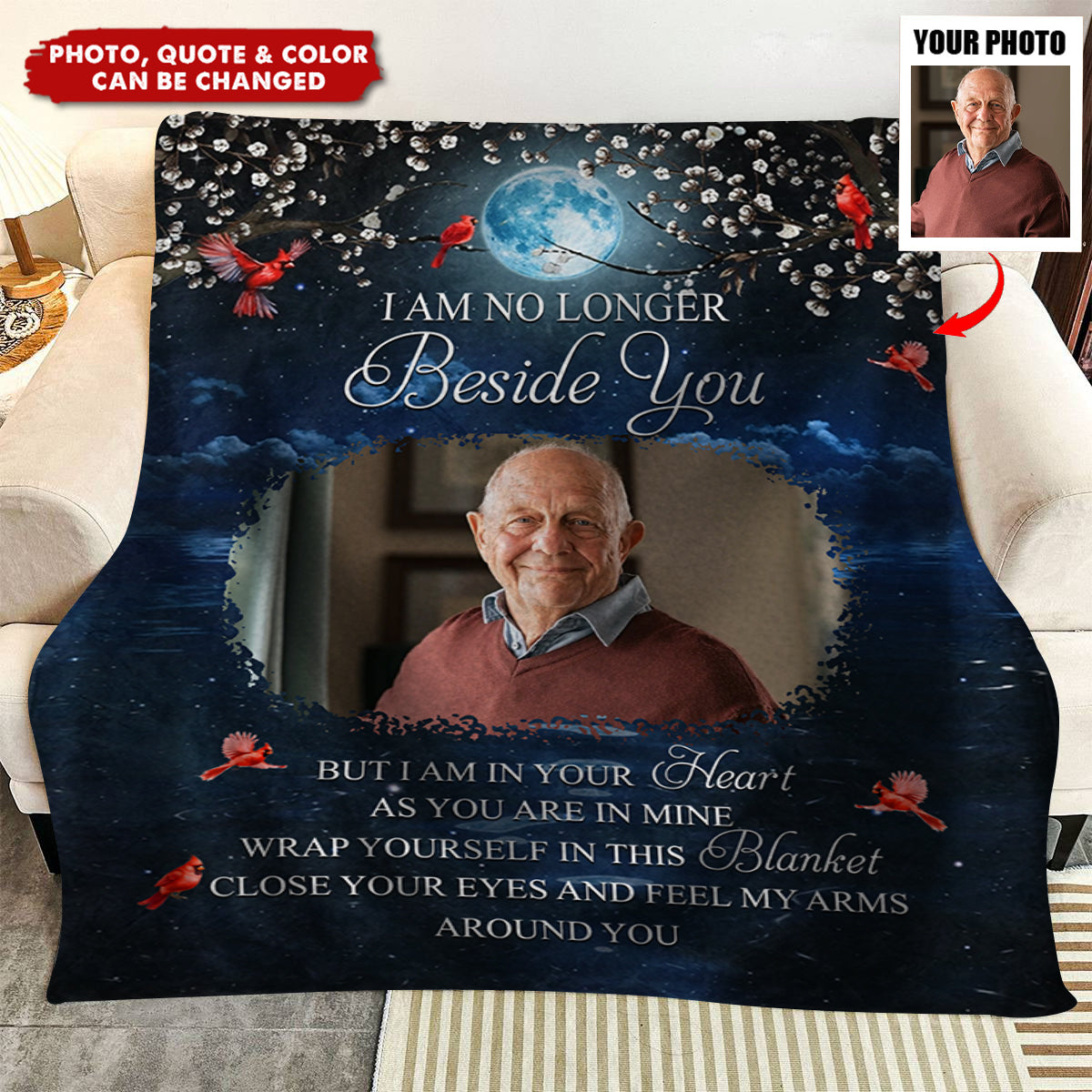 Custom Photo A Hug From Heaven When You Really Miss Me Memorial - Personalized Fleece Blanket, Sherpa Blanket