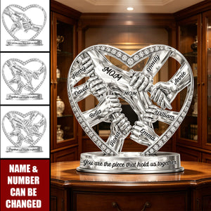Mom Grandma Holding Hands 3D Effect - Personalized Custom Shaped Acrylic Plaque