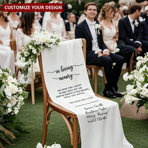 Personalized Memorial Wedding Chair Sign - Reserved Banner For Loved Ones