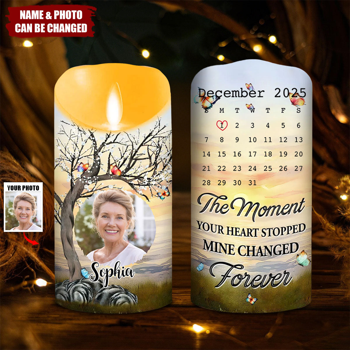 Mine Changed Forever - Personalized Custom LED Candle