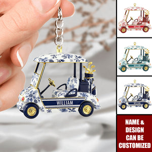 Golf Cart - Personalized Acrylic Keychain, Gifts For Golf Lovers