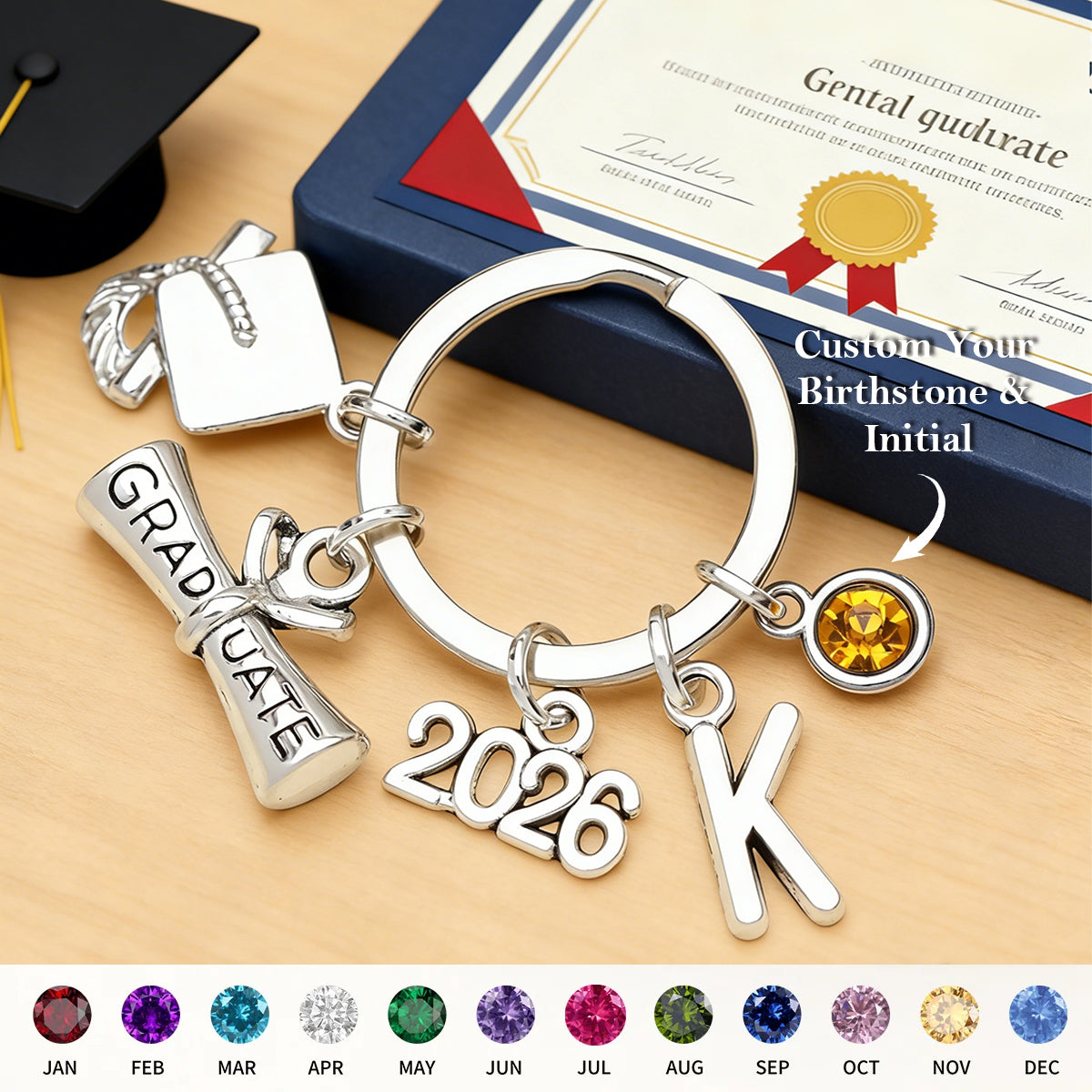 Congratulations, Graduate - Personalized Family Graduation Keychain