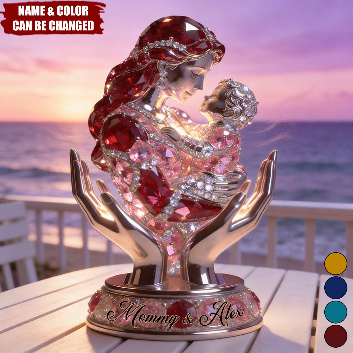 Mom And Kid - Personalized Mother Custom Shaped Acrylic Plaque