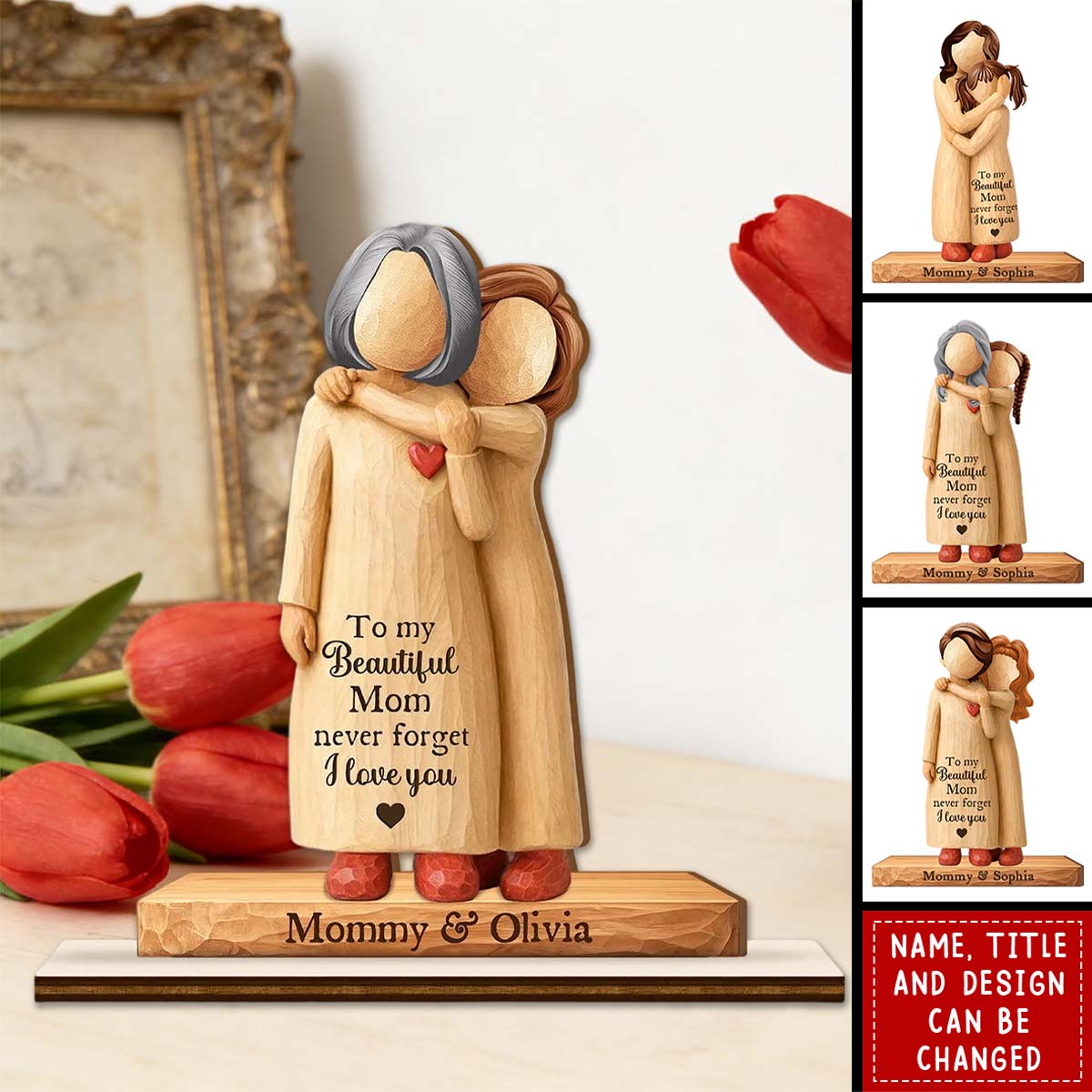 To My Mom Never Forget I Love You - Personalized 2-Layered Wooden Plaque