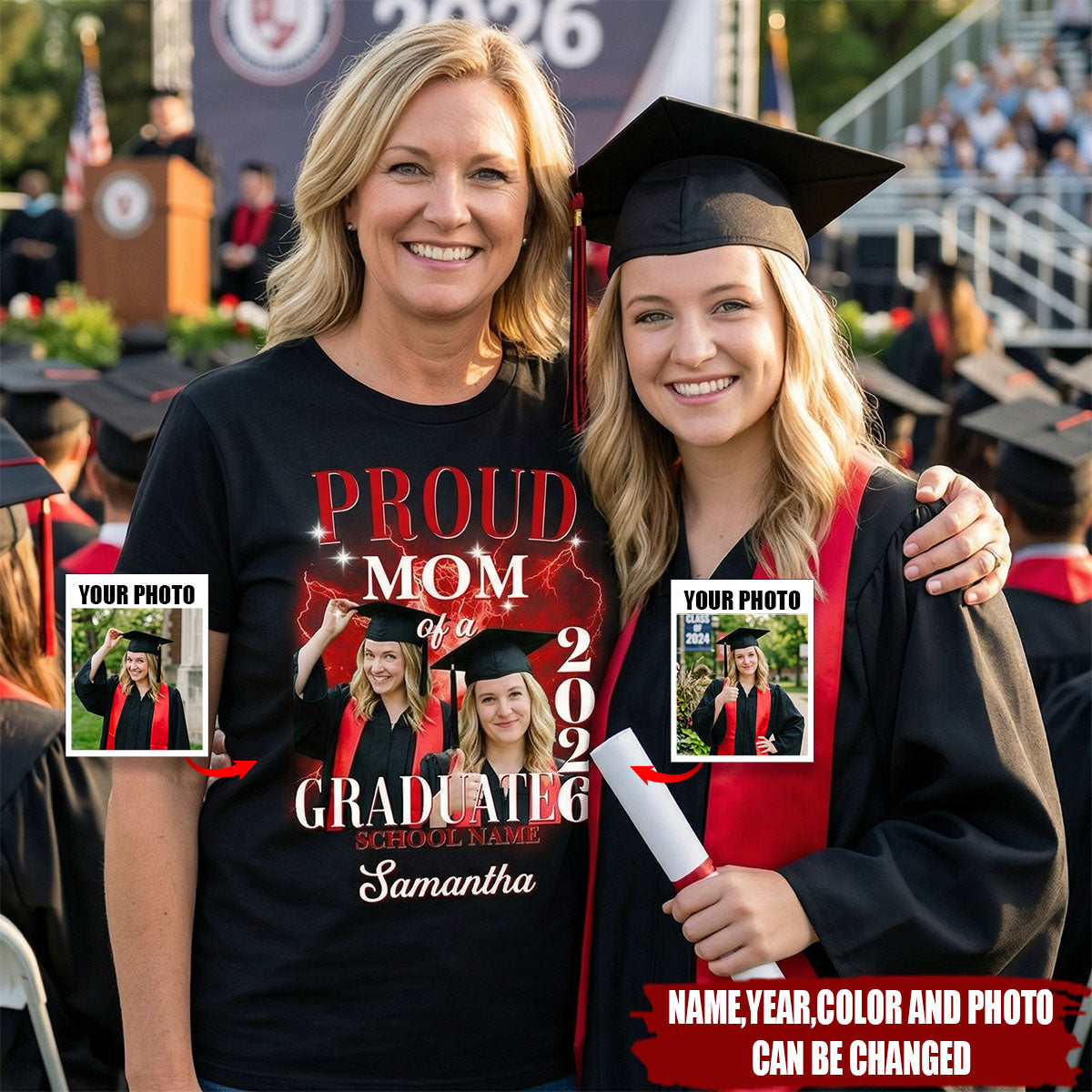 Proud Mom Dad Grandma Grandpa Of A 2026 Graduate Custom Photo - Personalized Shirt