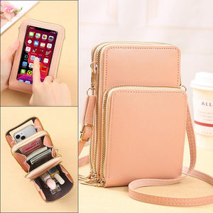 Birth Flower Touchscreen Leather Personalized Phone Crossbody Bags for Women