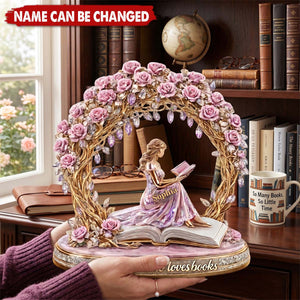 Personalized Book Lover Acrylic Plaque, Just a Girl Who Loves Books Decor