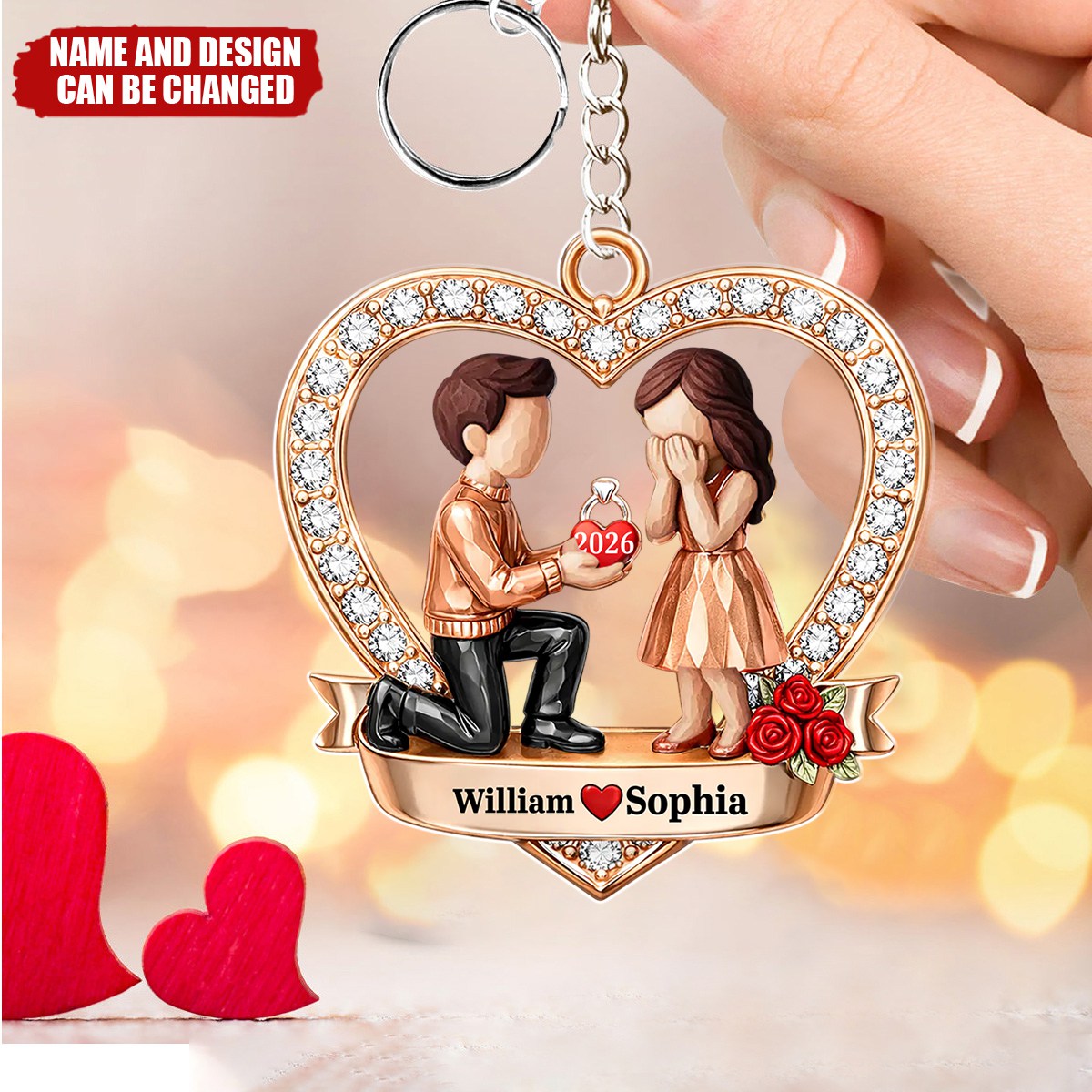 Couple Marriage - Personalized Acrylic Keychain, Gift For Couple, Anniversary Gift