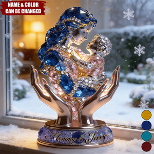 Mom And Kid - Personalized Mother Custom Shaped Acrylic Plaque