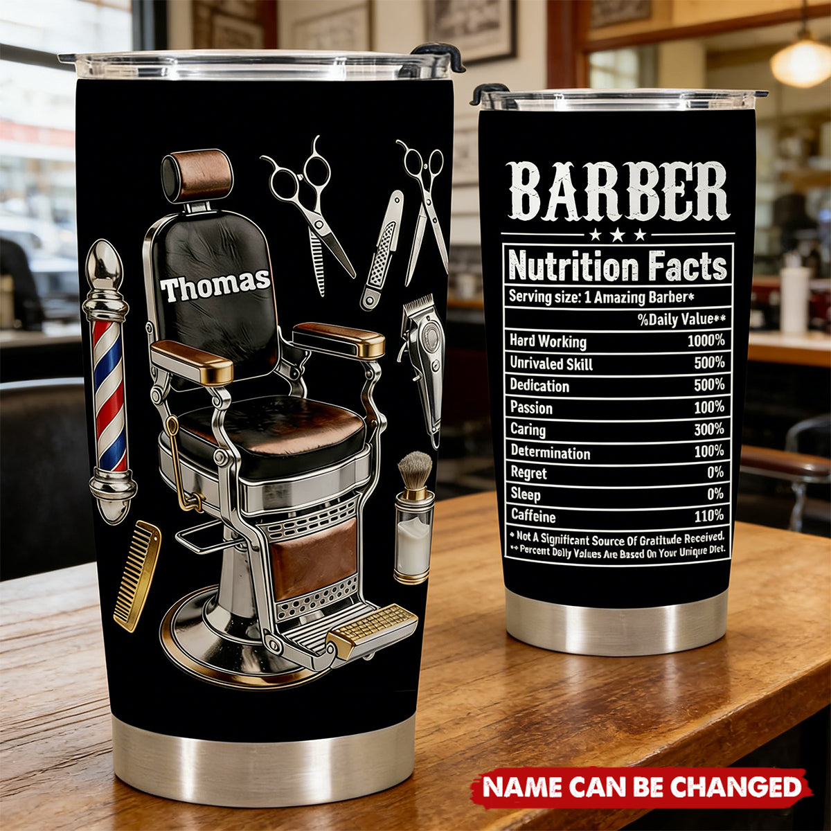 Barber Nutrition Facts - Personalized Hairdresser Tumbler, Gift For Barbers