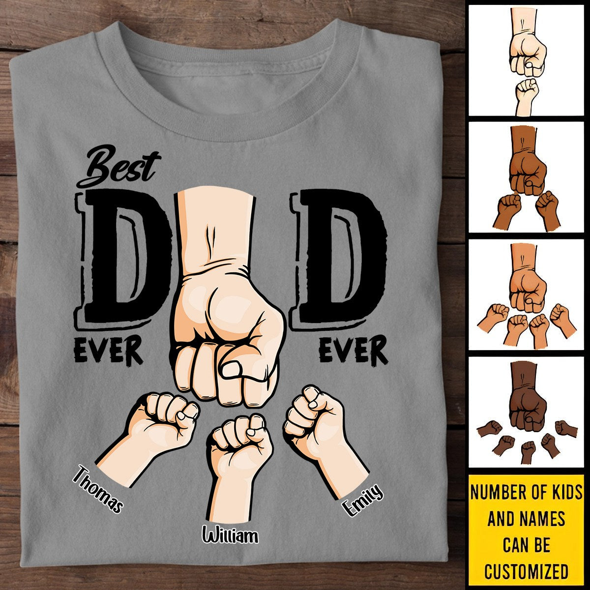 Best Dad Ever Ever - Family Personalized Custom Unisex T-shirt - Birthday Gift For Dad