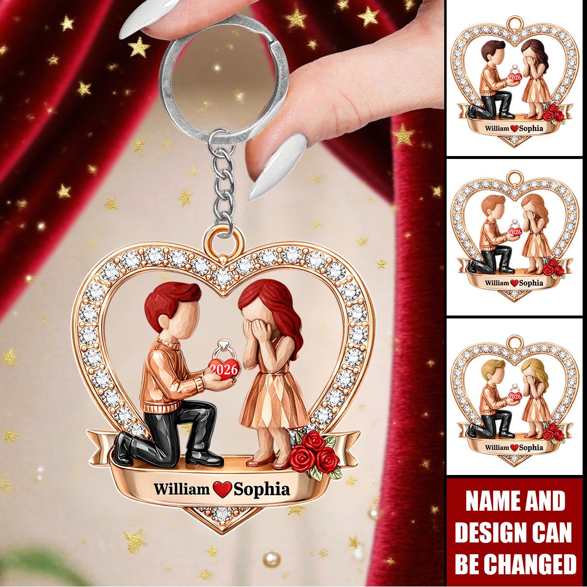 Couple Marriage - Personalized Acrylic Keychain, Gift For Couple, Anniversary Gift