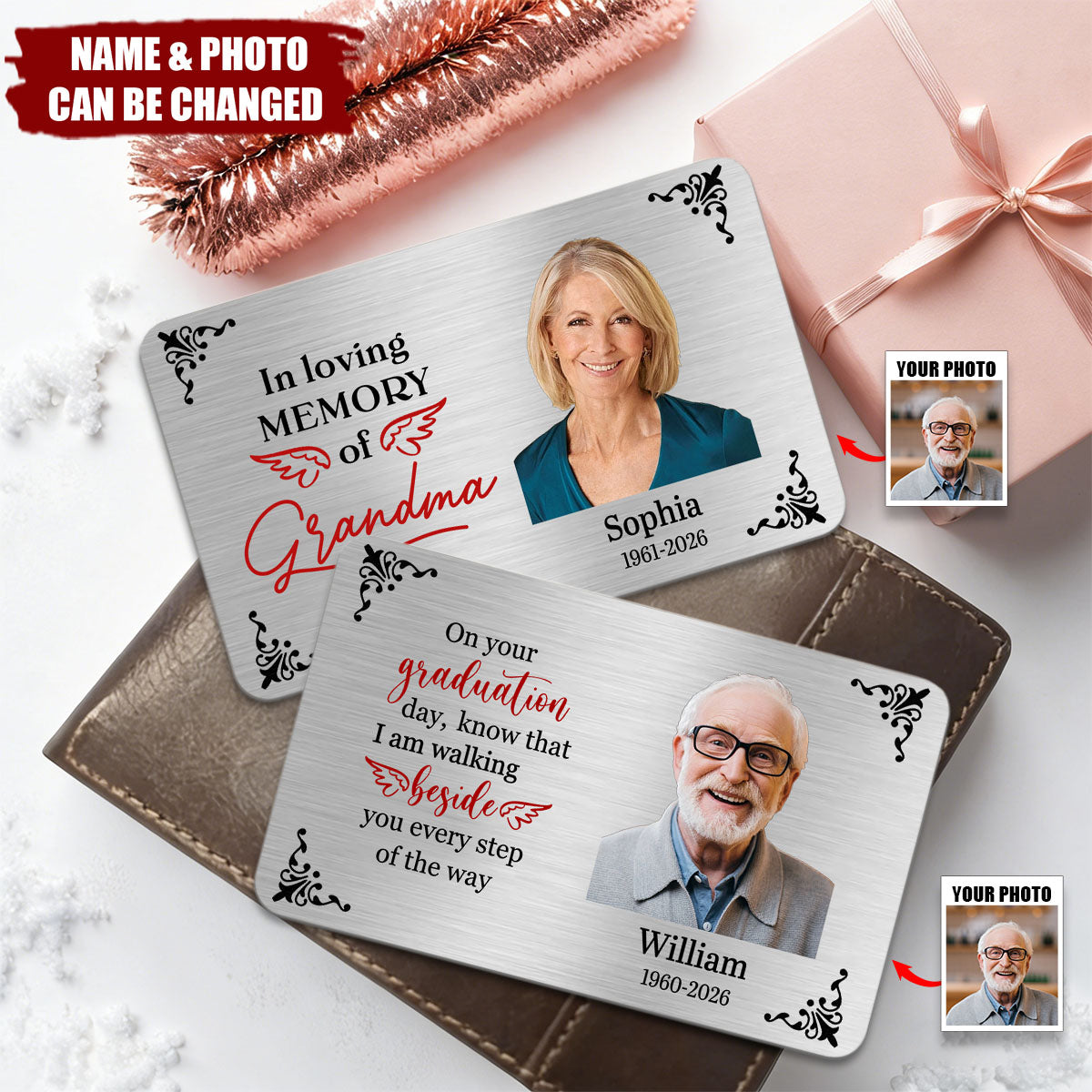 On Your Graduation Day Memorial Custom Photo - Personalized Wallet Card