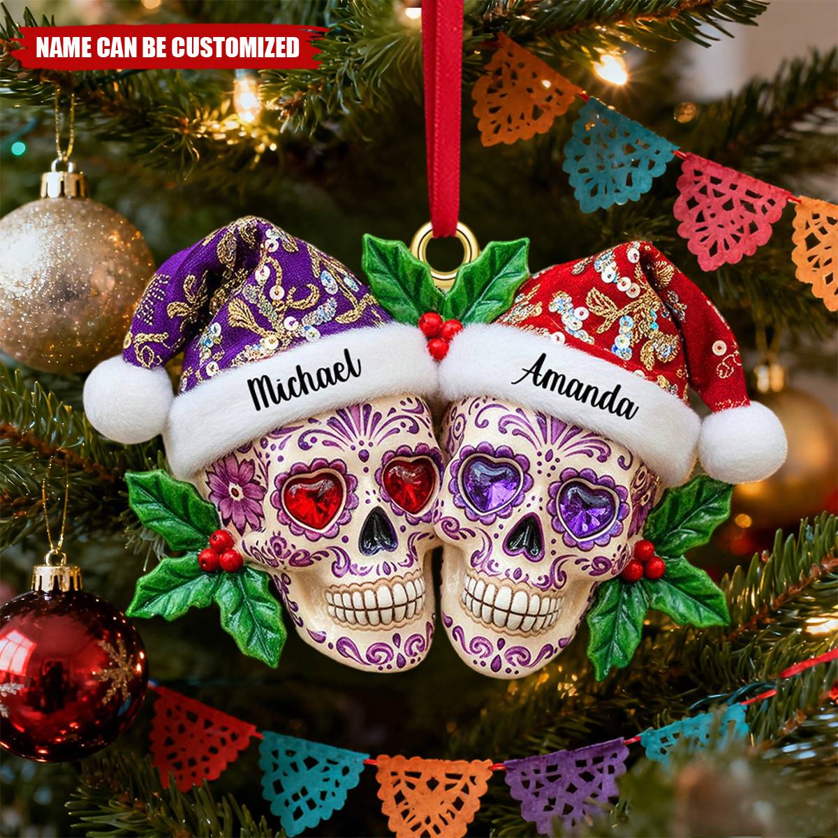 Personalized Cowboy Ornament, Custom Name Western Boots and Hat Ornament