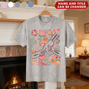 Kids Holding Hand Floral Boho - Personalized Shirt