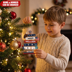 Custom Wooden Ornament - Personalized America 250th Anniversary Christmas Gifts
