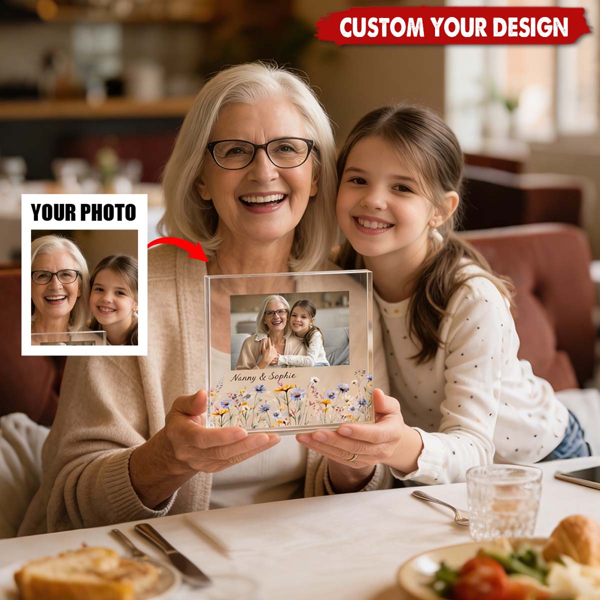Gift For Grandma Personalized Acrylic Photo Plaque