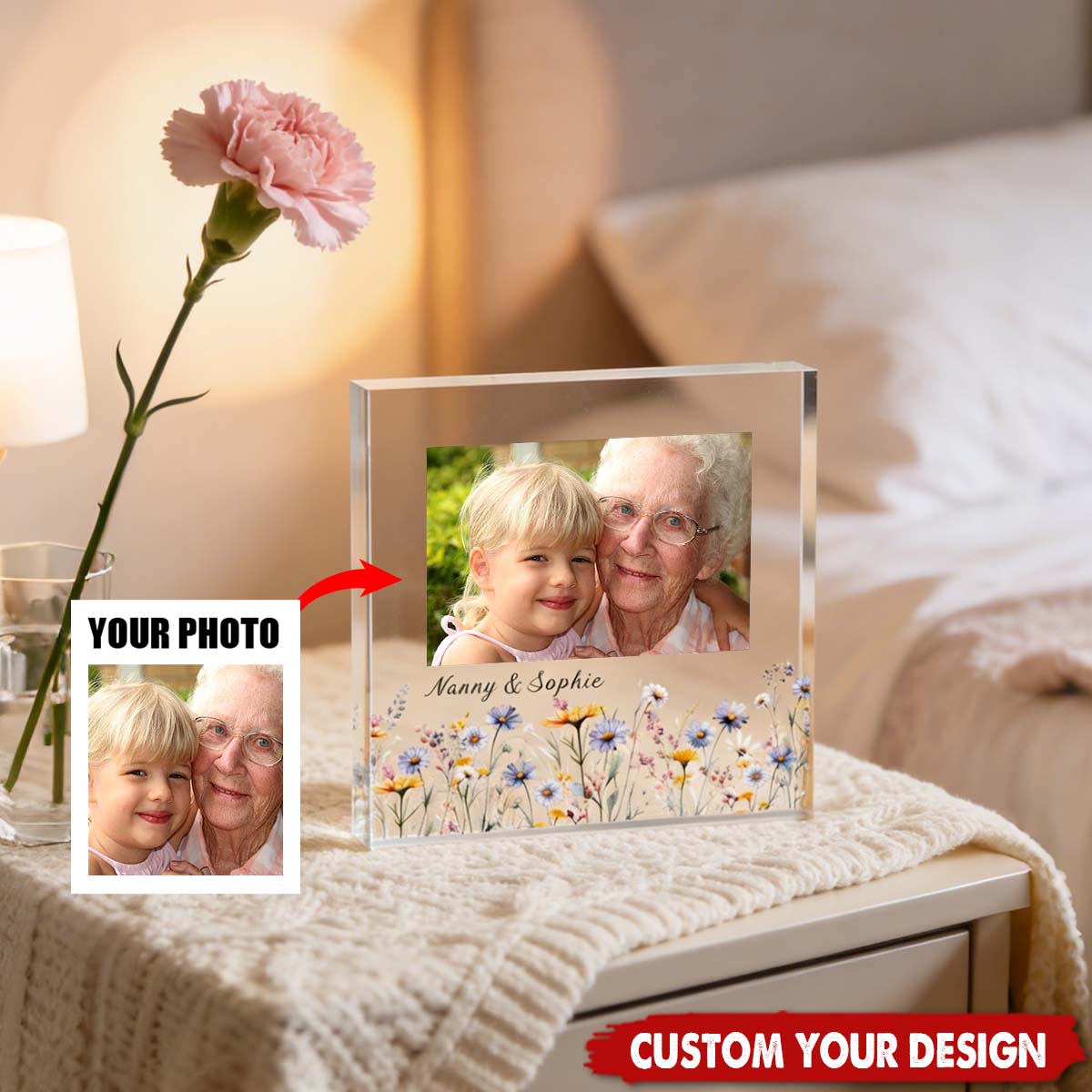 Gift For Grandma Personalized Acrylic Photo Plaque