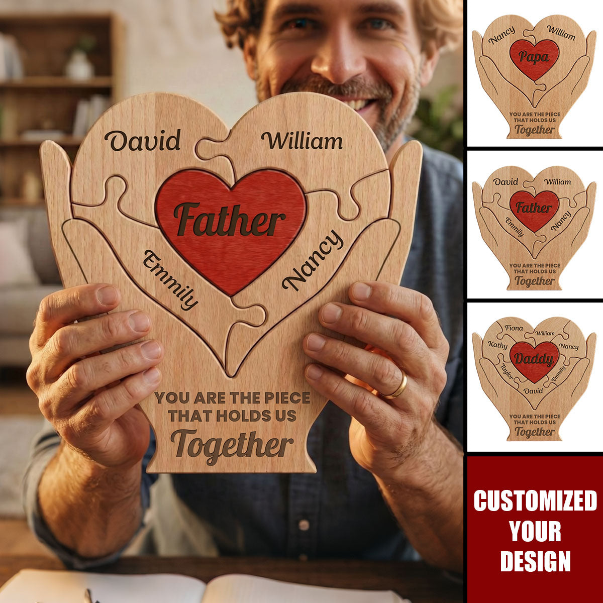Dad, Father, Papa You Are The Piece That Holds Us Together - Personalized Puzzle
