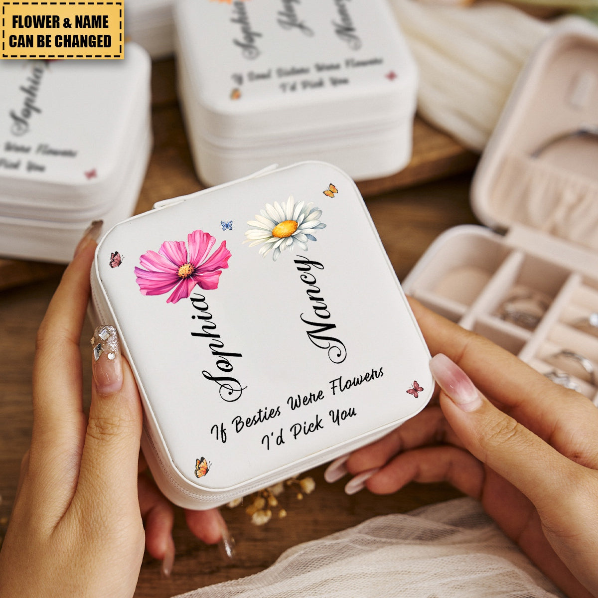 If Besties Were Flowers I'd Pick You - Personalized Jewelry Box