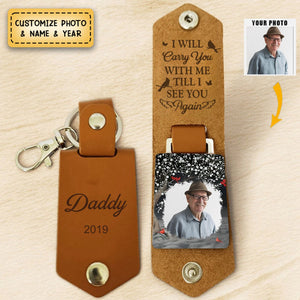 Until I See You Again - Personalized Leather Photo Keychain